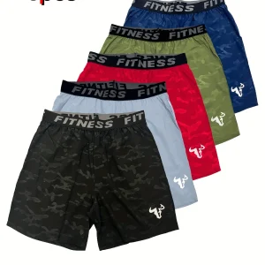 Men's Sports Shorts Bull Print 5 piece set