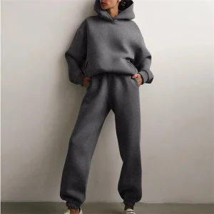 Women's Tracksuit Suit Autumn Fashion Warm Hoodie Sweatshirts Two Piece Long Pant Sets