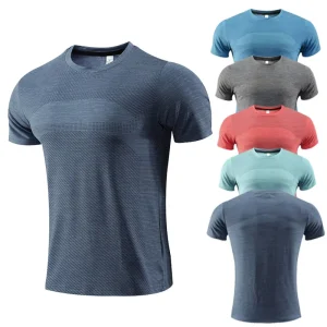 Mens Short Sleeve Sport t Shirt Quick Dry Running Compression T-shirt